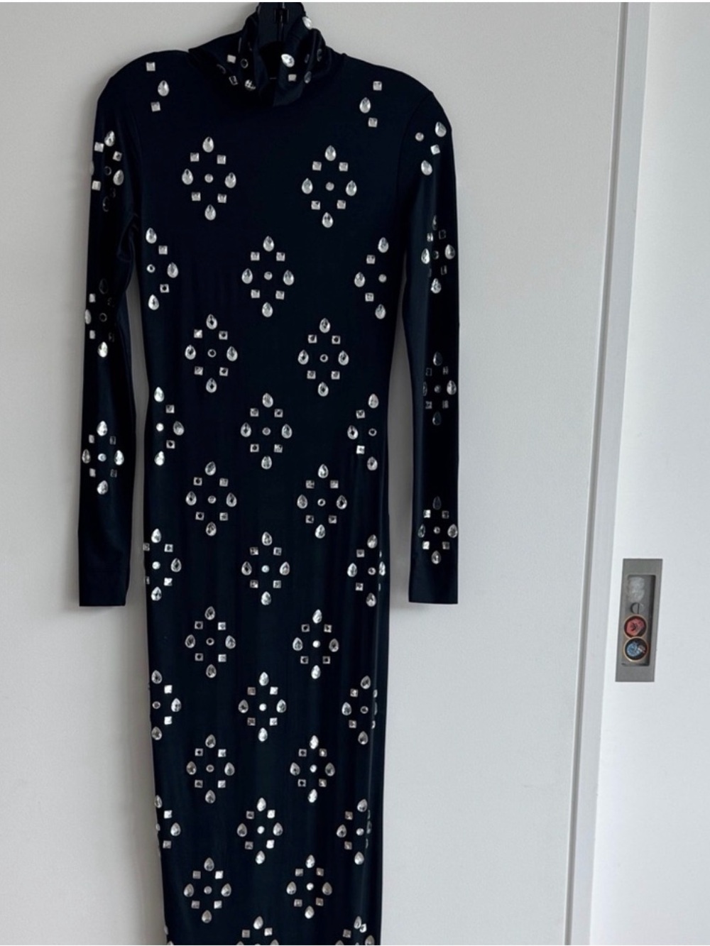 Dries Van Noten Black Rhinestone Dress